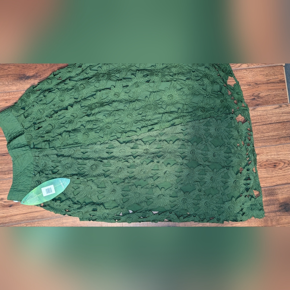 Farm Rio Green Richlieu Midi Skirt - Picture 2 of 16